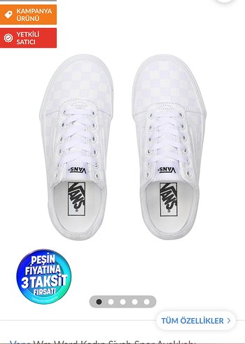 Vans ward Beyaz Kareli u Kadın Spor Ayakkabı