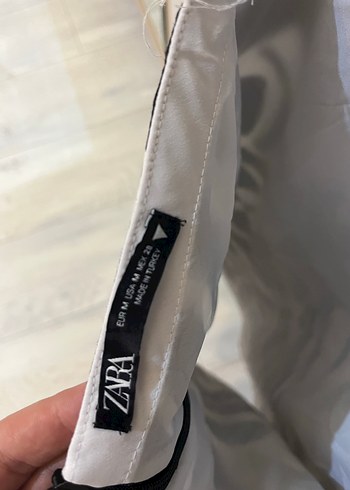 Zara Zebra Desenli Siyah Mini Elbise
