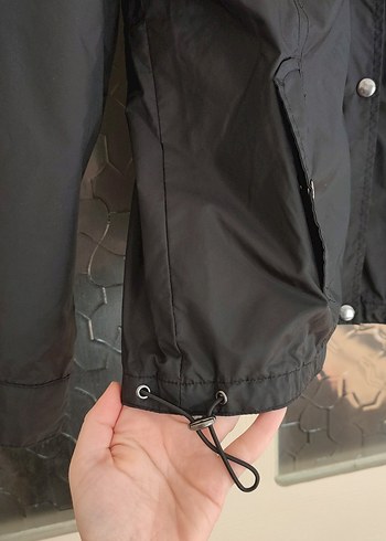 44 Beden Siyah Düğmeli Midi Street Style Kadın Ceket