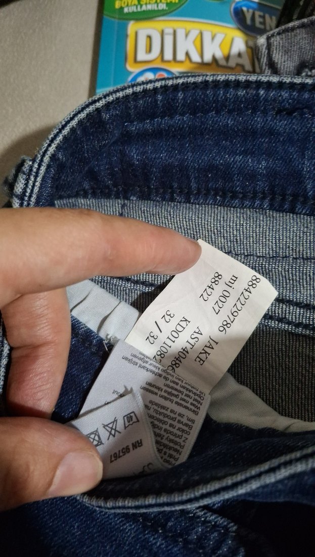 Mavi Düğmeli  Denim Pantolon - Görsel 2