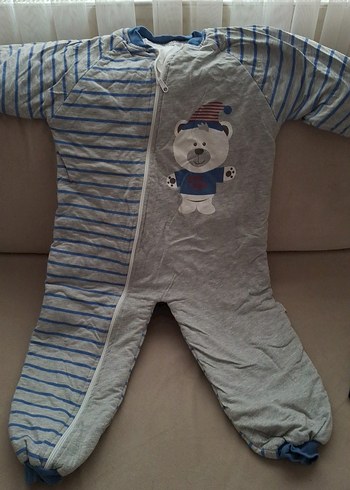 Erkek Çocuk Uzun Kollu Fermuarlı Gri Pijama