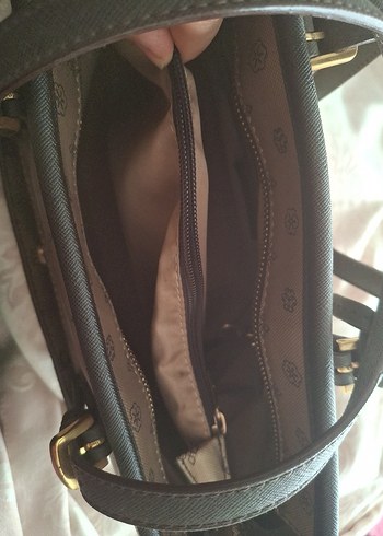 Kahverengi Baskılı Deri Kadın Çanta - Görsel 5