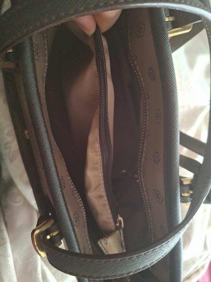 Kahverengi Baskılı Deri Kadın Çanta - Görsel 5