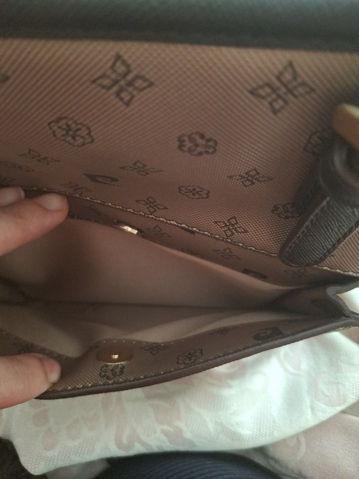 Kahverengi Baskılı Deri Kadın Çanta - Görsel 3