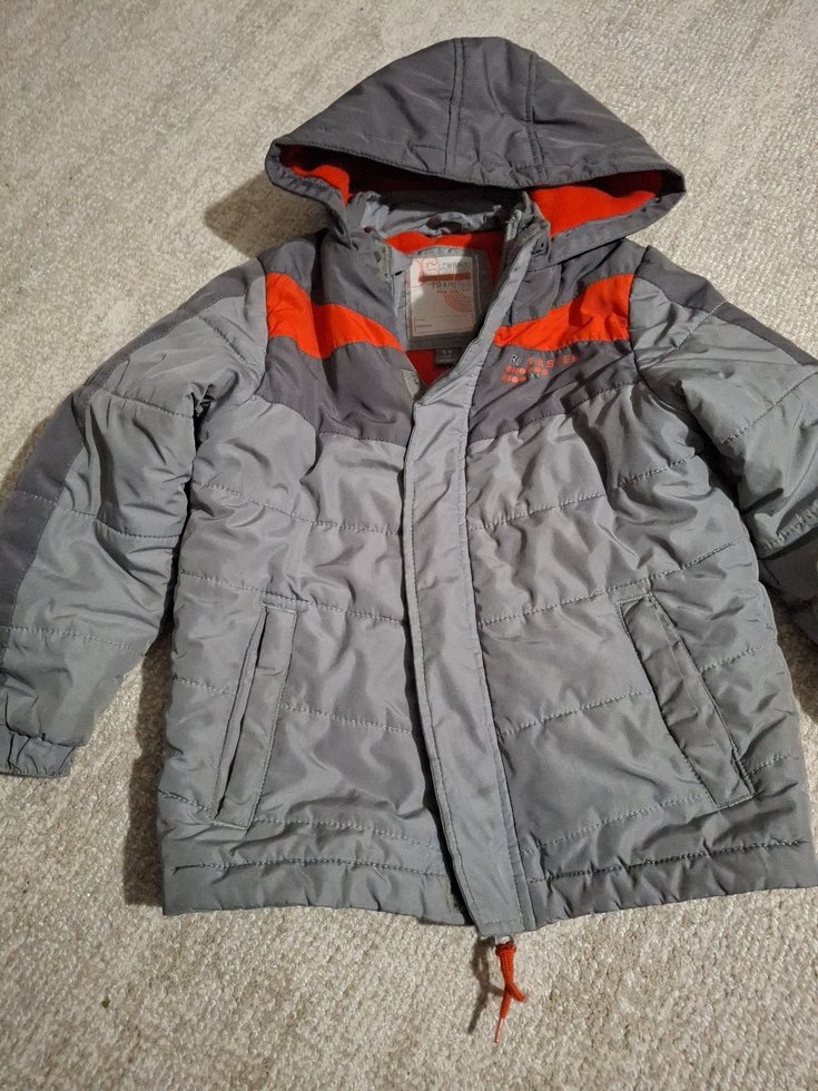 Kapüşonlu Gri Erkek Çocuk Mont - Görsel 4