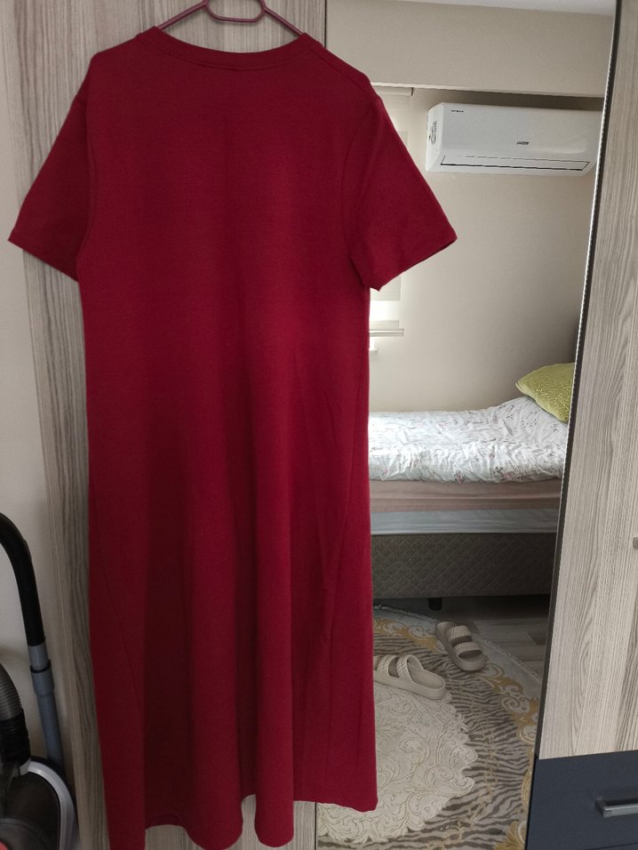 Kırmızı Salaş midi elbise - Görsel 4