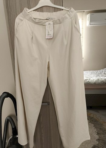 Bej Midi Pilili Kadın Kumaş Pantolon - Görsel 2