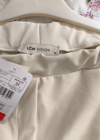 Bej Midi Pilili Kadın Kumaş Pantolon - Görsel 4