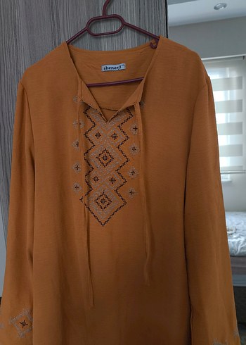 Uzun Bohem Nakışlı Kadın Tunik - Görsel 2