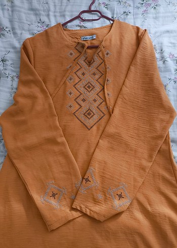 Uzun Bohem Nakışlı Kadın Tunik - Görsel 5