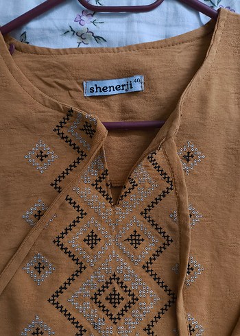 Uzun Bohem Nakışlı Kadın Tunik - Görsel 6