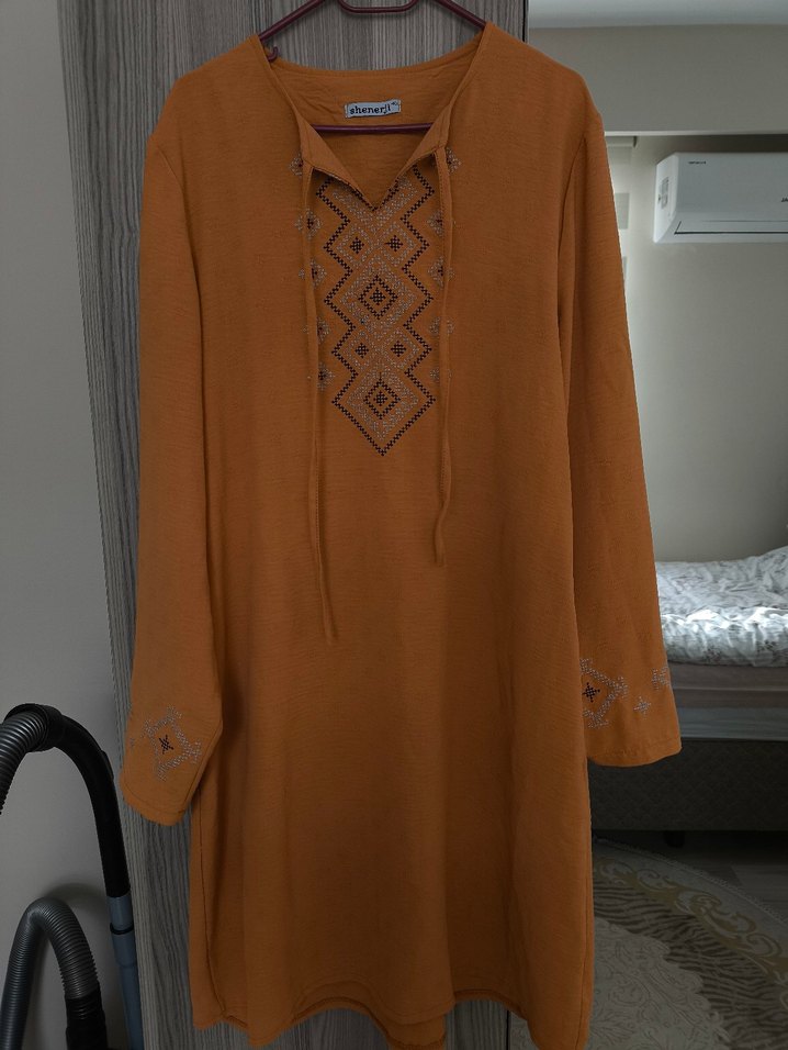 Uzun Bohem Nakışlı Kadın Tunik - Görsel 4