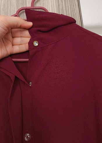 Bordo Uzun Kollu tunik - Görsel 5