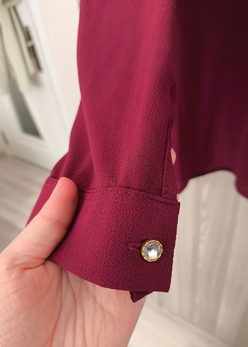 Bordo Uzun Kollu tunik - Görsel 4