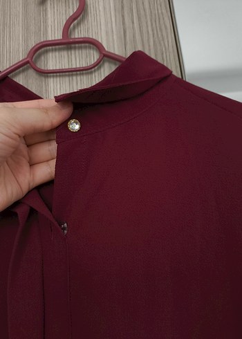 Bordo Uzun Kollu tunik - Görsel 6