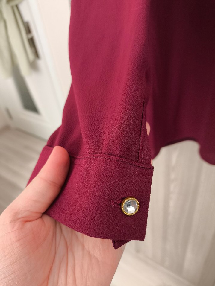 Bordo Uzun Kollu tunik - Görsel 4