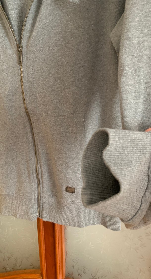 Gri Kapüşonlu Fermuarlı Polar Sweatshirt - Görsel 3