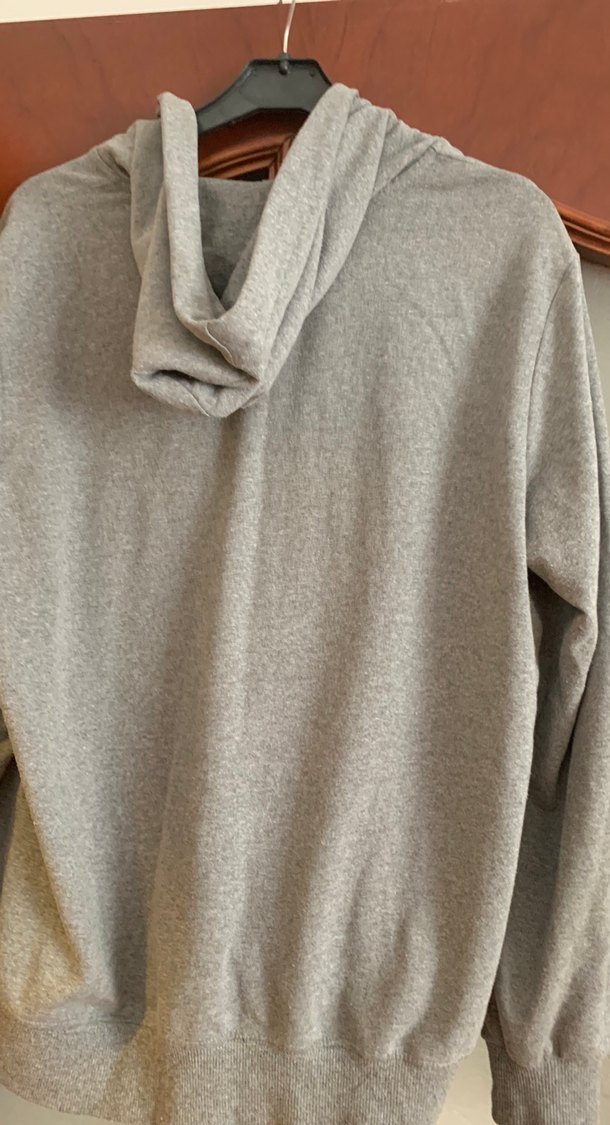 Gri Kapüşonlu Fermuarlı Polar Sweatshirt - Görsel 5