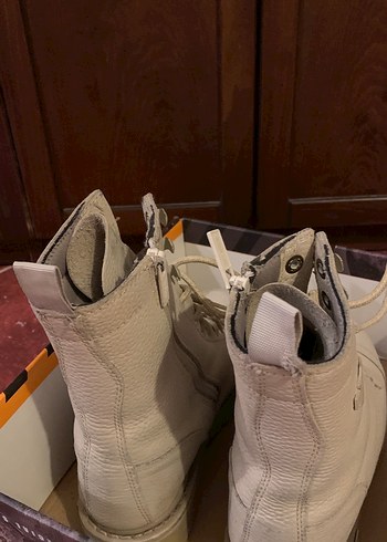 Harley davidson-Beyaz Deri Kadın Yüksek Topuklu Bot - Görsel 4