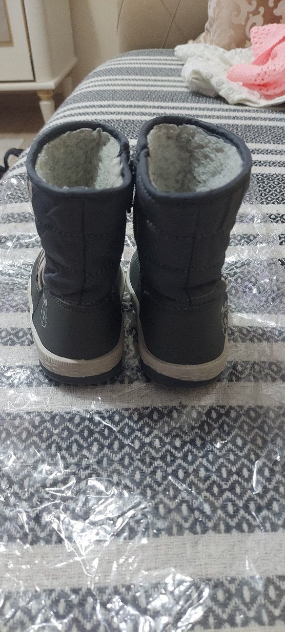 Gri Erkek Çocuk Botları, Kemerli, Yılan Desenli - Görsel 3