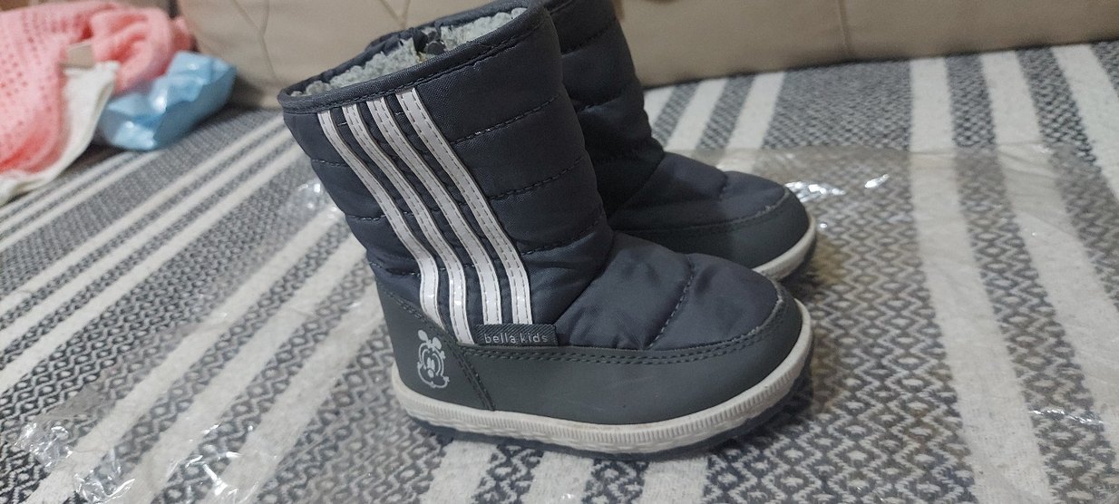 Gri Erkek Çocuk Botları, Kemerli, Yılan Desenli - Görsel 2