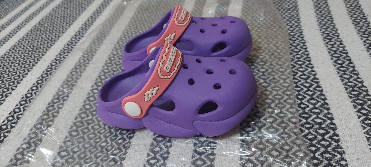 Mor Kadın Çocuk Kaydırmaz Terlik Velcro - Görsel 3