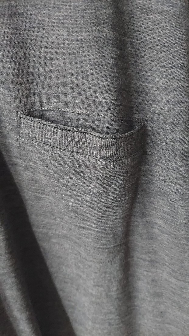 Gri Erkek Keten Uzun Kollu Polo Kazak - Görsel 3