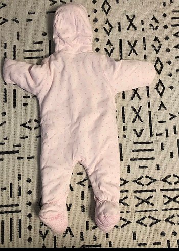 #MOTHERCARE 6-9 AY Pembe Kapüşonlu Bebek Tulumu - Görsel 3