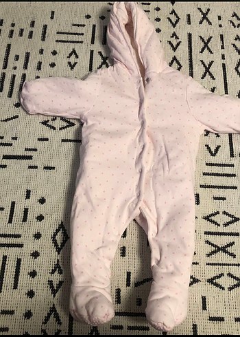 #MOTHERCARE 6-9 AY Pembe Kapüşonlu Bebek Tulumu - Görsel 2