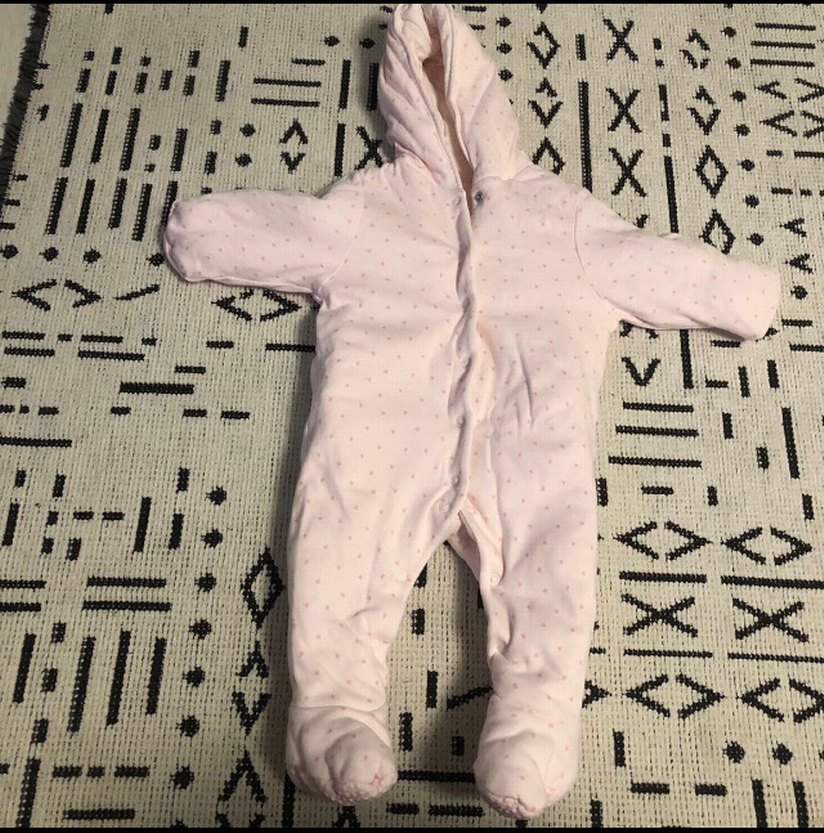 #MOTHERCARE 6-9 AY Pembe Kapüşonlu Bebek Tulumu - Görsel 2