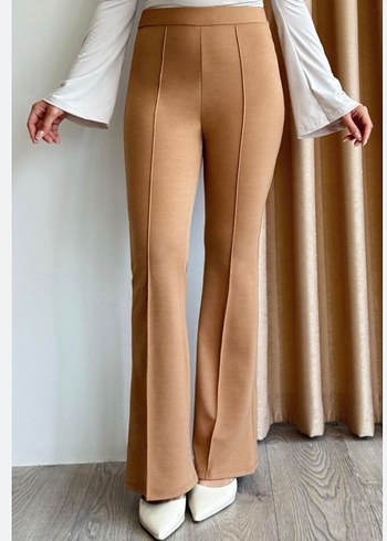 #H&M YÜKSEK BEL İSPANYOL PAÇA Bej renkte, regular fit çimalı - Görsel 2