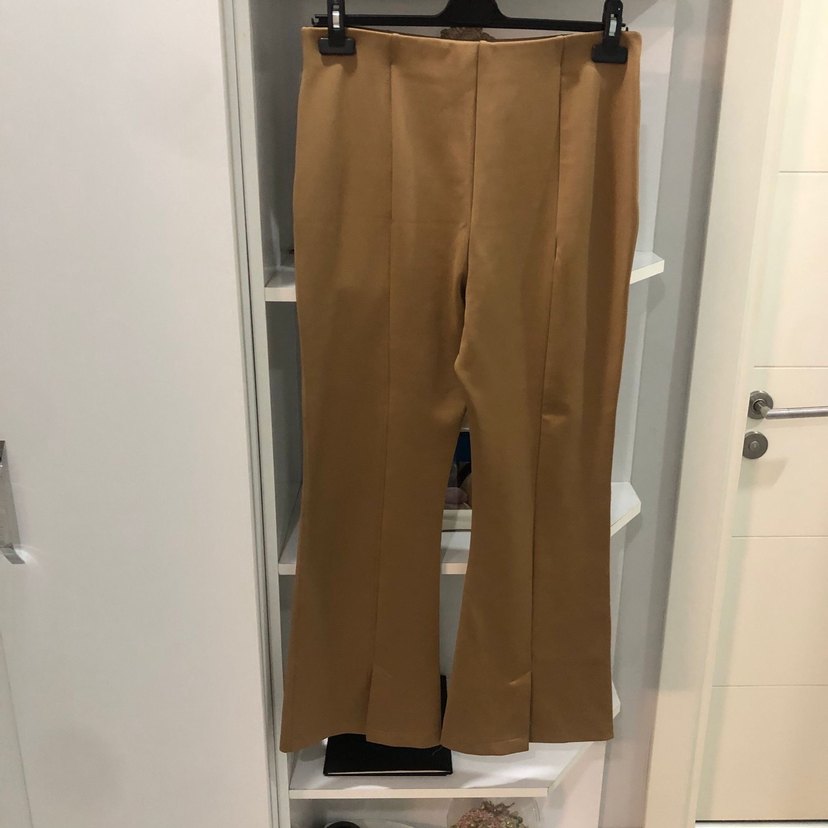 #H&M YÜKSEK BEL İSPANYOL PAÇA Bej renkte, regular fit çimalı - Görsel 4