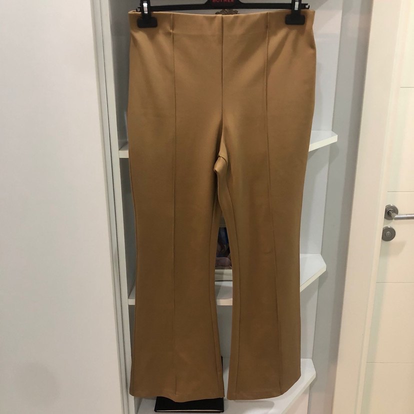 #H&M YÜKSEK BEL İSPANYOL PAÇA Bej renkte, regular fit çimalı - Görsel 3