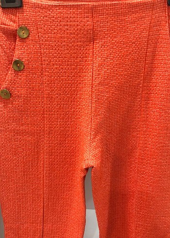 #MONO CHIC DOKUMA KUMAŞ CEPLİ  YIRTMAÇLI ispanyol paça bel 36 - Görsel 2