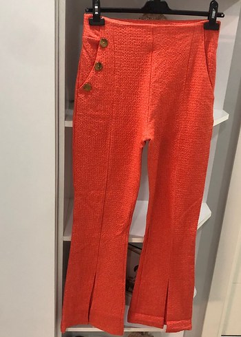 #MONO CHIC DOKUMA KUMAŞ CEPLİ  YIRTMAÇLI ispanyol paça bel 36 - Görsel 3