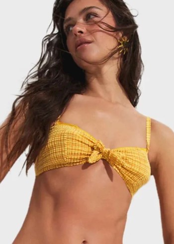 #PENTİ YENİ M L BEDENE Sarı Bağlamalı Bohem Bikini Üstü