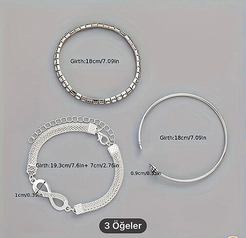 Beden gri Renk #ÜÇLÜ SET TAŞLI NICHE TASARIM