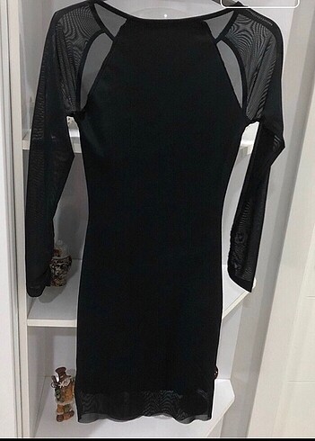 #NA KD DEKOLTELİ TÜL DETAY LİKRALI XS S BEDENE  İki kol arası 36 - Görsel 3