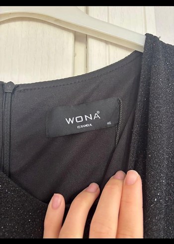 Drapeli Siyah Uzun Abiye Elbise - Görsel 2