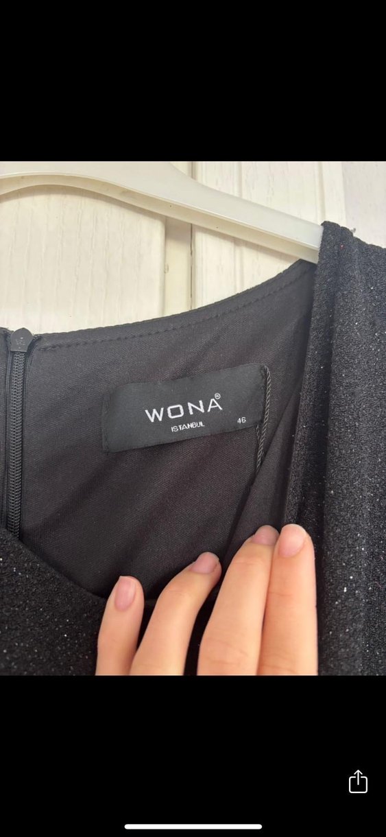 Drapeli Siyah Uzun Abiye Elbise - Görsel 2