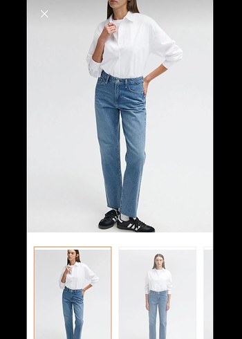 Kadın Mavi Kısa Paça Dar Kesim Kot Pantolon - Görsel 5