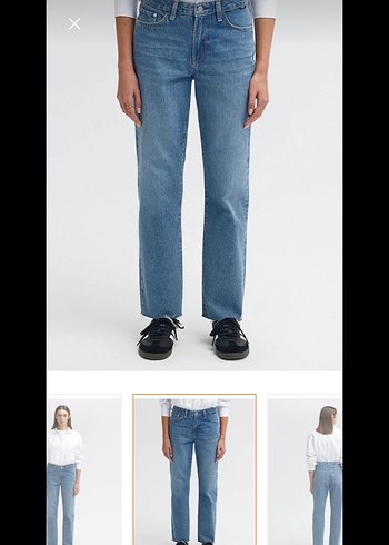 Kadın Mavi Kısa Paça Dar Kesim Kot Pantolon - Görsel 6