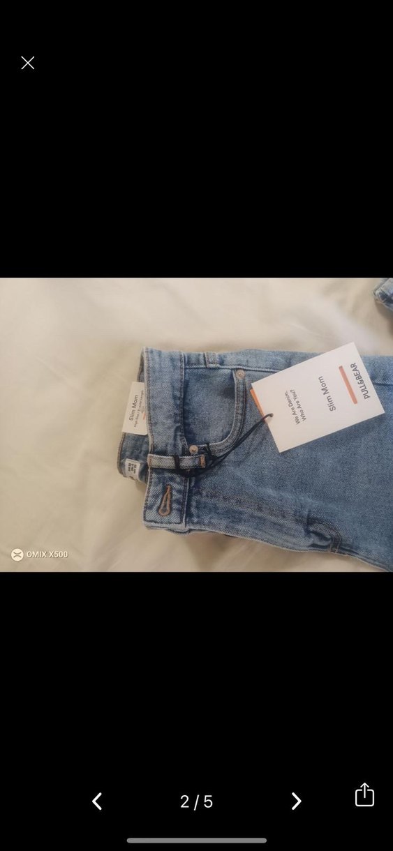 Kadın Mavi Kısa Paça Dar Kesim Kot Pantolon - Görsel 2