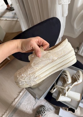 Dantel İşlemeli Bohem Platform Kadın Spor Ayakkabı - Görsel 2