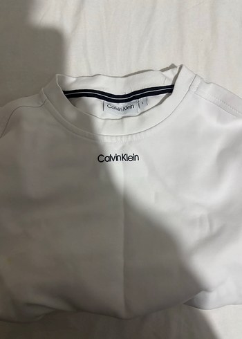 Calvin Klein Beyaz Bisiklet Yaka Sweatshirt