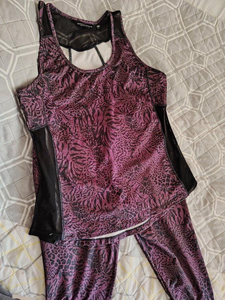 Kadın Mor Desenli Uzun Atlet - tayt tskım - Görsel 2