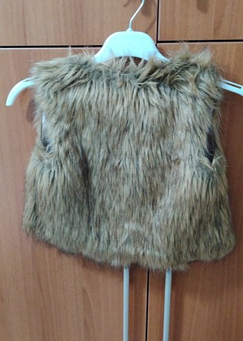 Kürklü Bohem çocuk Yelek Bej - Görsel 2