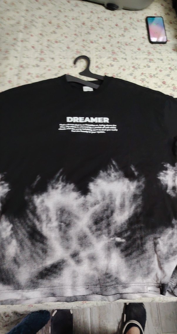 Erkek Siyah Baskılı Pamuklu Tişört - Görsel 3