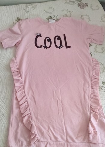Pembe Kız Çocuk Tişörtü Fırfırlı