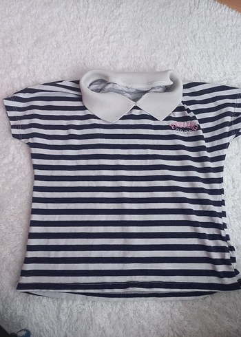 Kızlar için Çizgili Polo Tişört